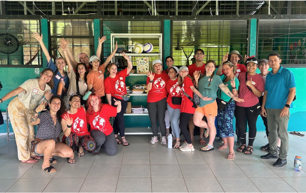 Students and faculty celebrating a successful trip to Gondoca, Costa Rica